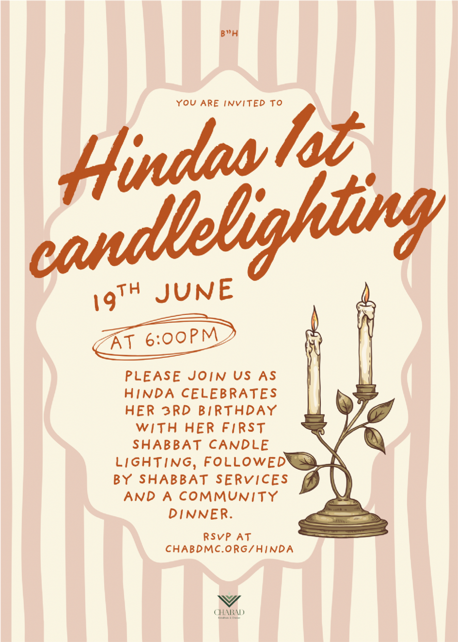 Hinda’s 1st Candlelighting Flyer